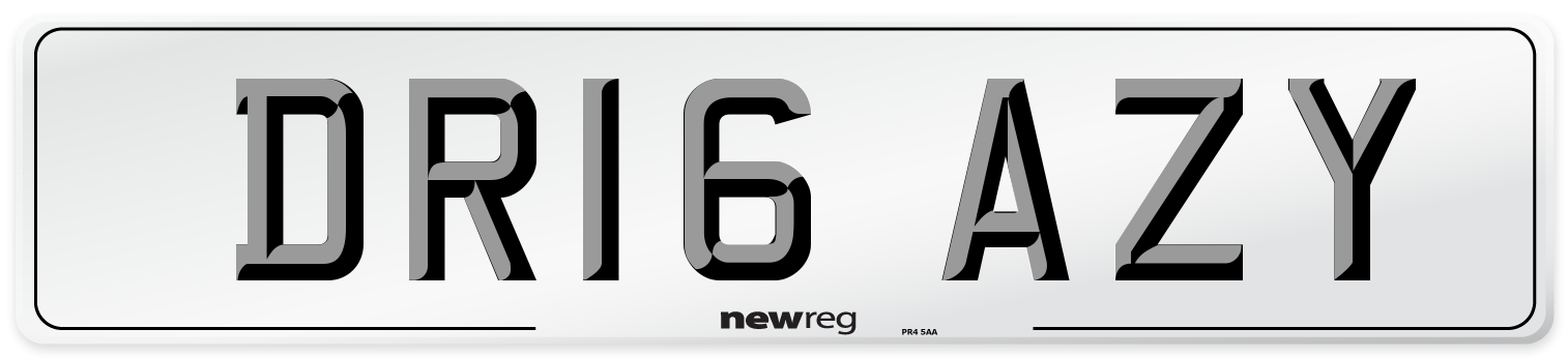DR16 AZY Number Plate from New Reg